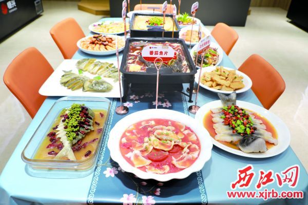 肇慶恒興水產科技有限公司展示的預制菜菜品。 西江日報記者 劉春林 攝