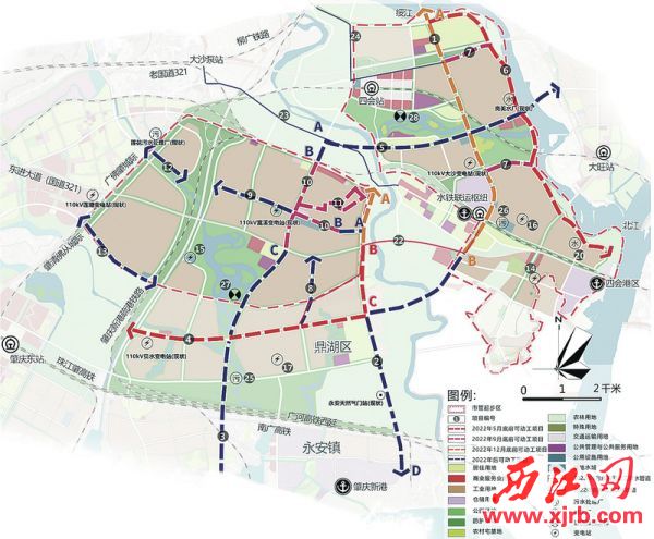 nba虎扑篮球：市大型产业集聚区市管起步区规划建设项目图。