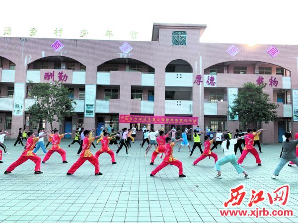 怀集县下帅乡民族学校乡村“复兴少年宫”举办少年武术夏令营。 受访单位供图